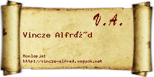 Vincze Alfréd névjegykártya