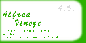 alfred vincze business card